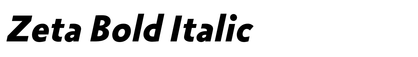 Zeta Bold Italic